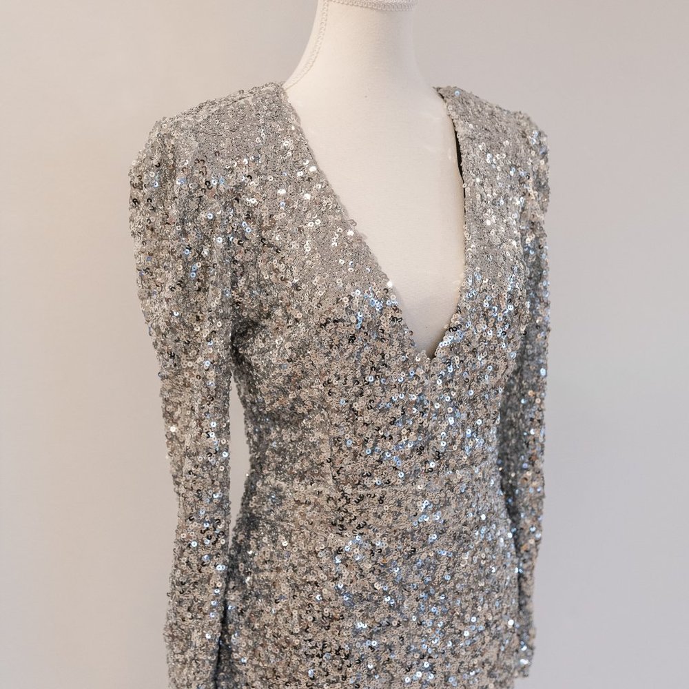 Lulus Silver Sequin Mini Dress - Picture 3 of 13
